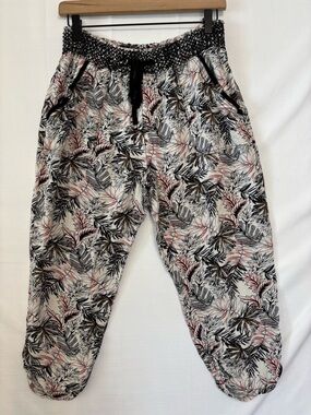 BEAU/DAWSON Tropical Print Capri Pants Size Large